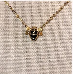 Kays 10kt Gold Honey Bee Pendant Necklace Delicate 18"